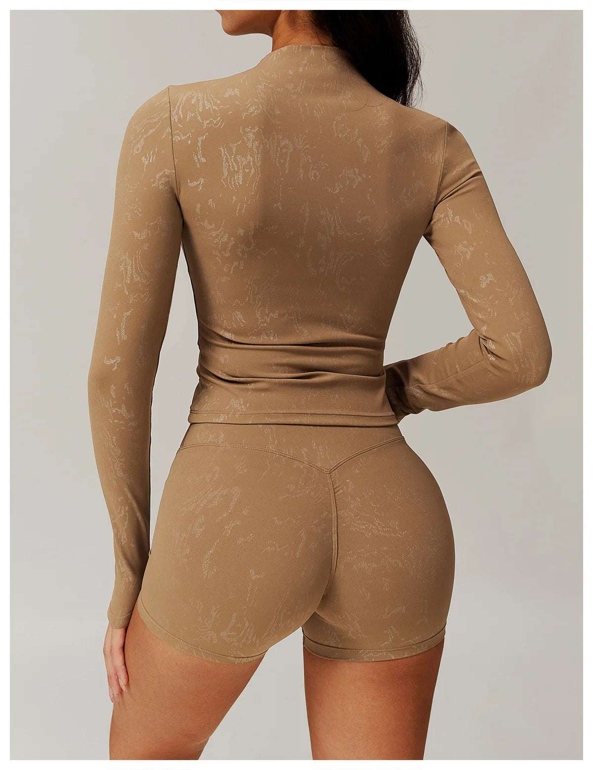 Printed Long Sleeved Sports Workout Top