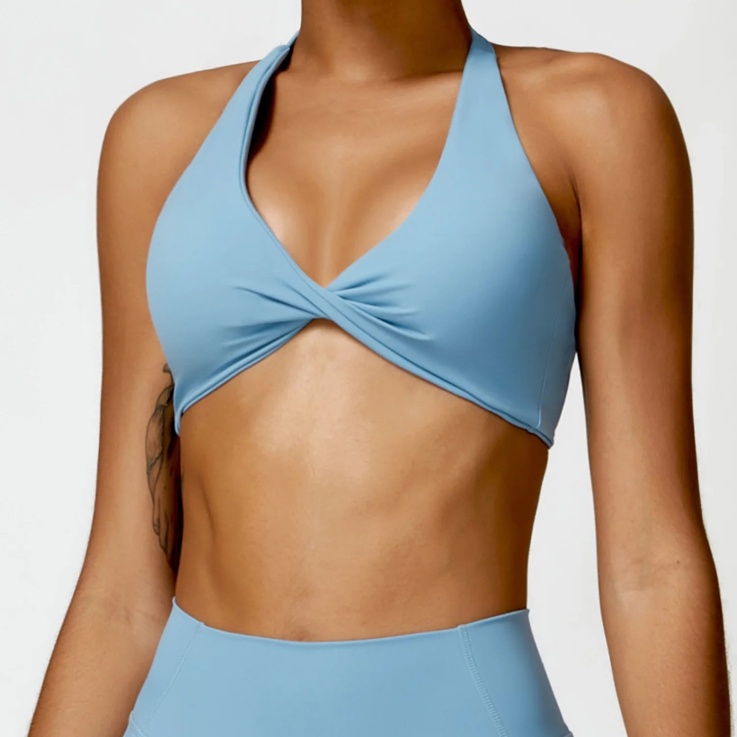 Push-up Gym Workout Sports Bra Haze Blue