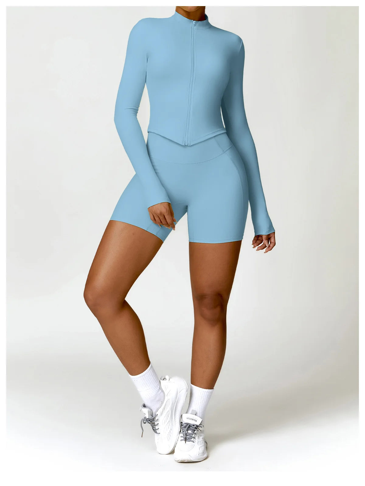 Long sleeved zipper Gym Workout jacket