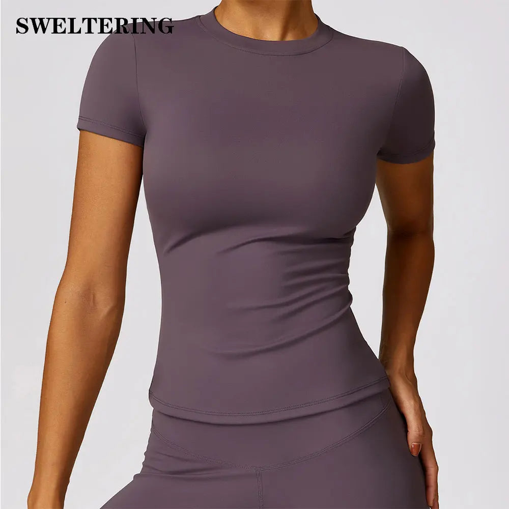 Seamless Short Sleeve Yoga Gym Top