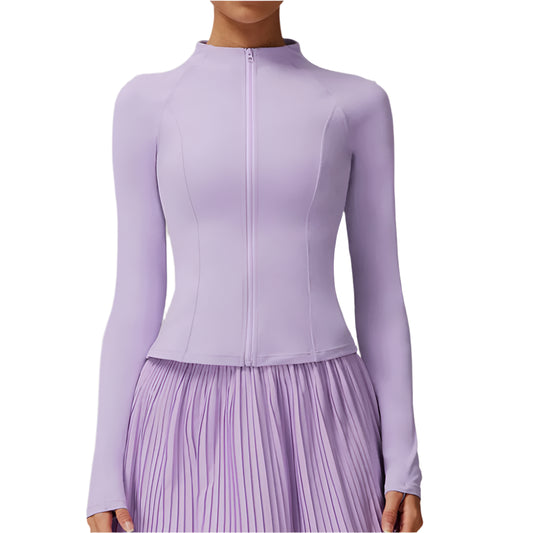 Women Zipper Long Sleeve Quick Dry Fitness Gym Jacket