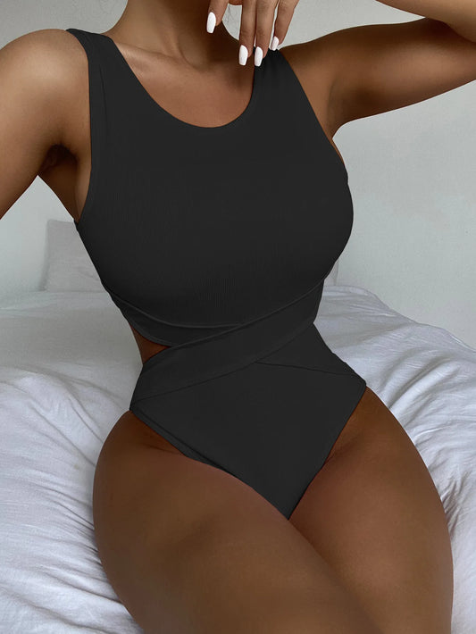 Black cut-out Women's Swimsuit black