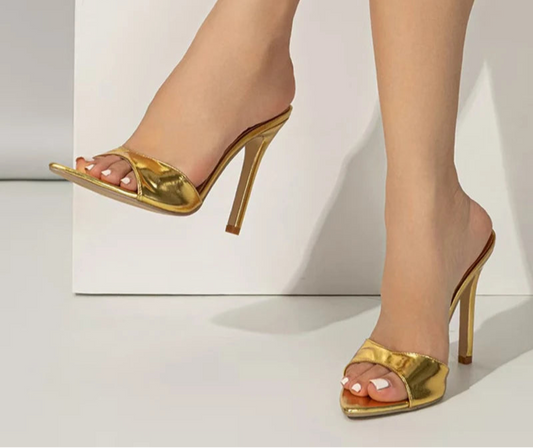 Pointed Toe Patent Leather high heel Sandals
