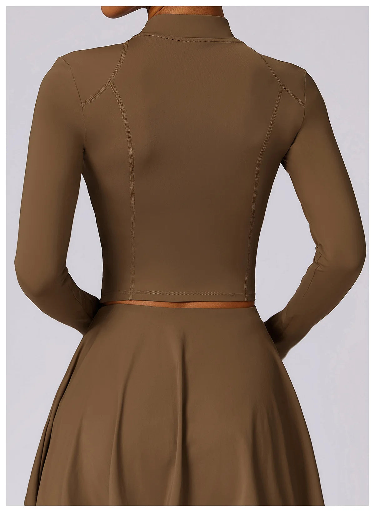 2 piece Yoga Fitness Sports Short Skirt Long Sleeved set