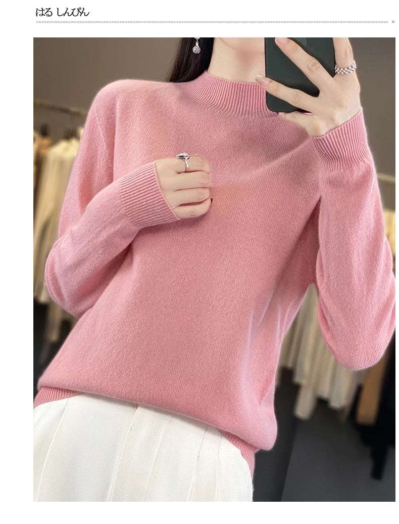 100% Merino Wool Sweater Women Knitwear