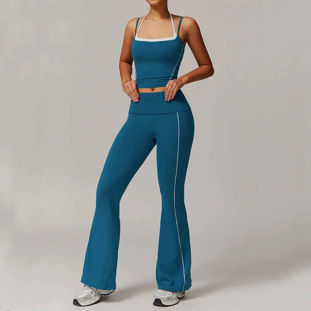 Bra & Flared high waisted leggings set