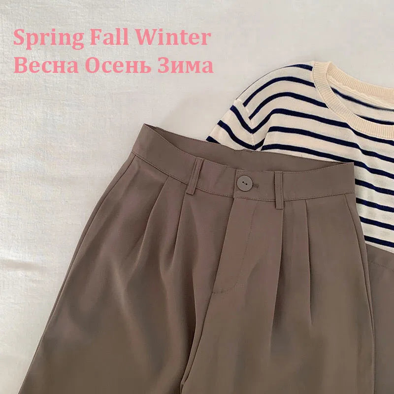 Wide leg Drape Trousers Camel-fall winter