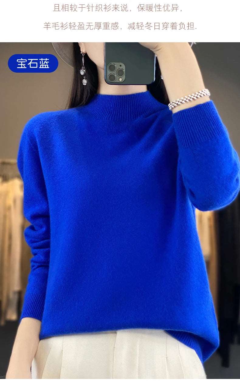 100% Merino Wool Sweater Women Knitwear