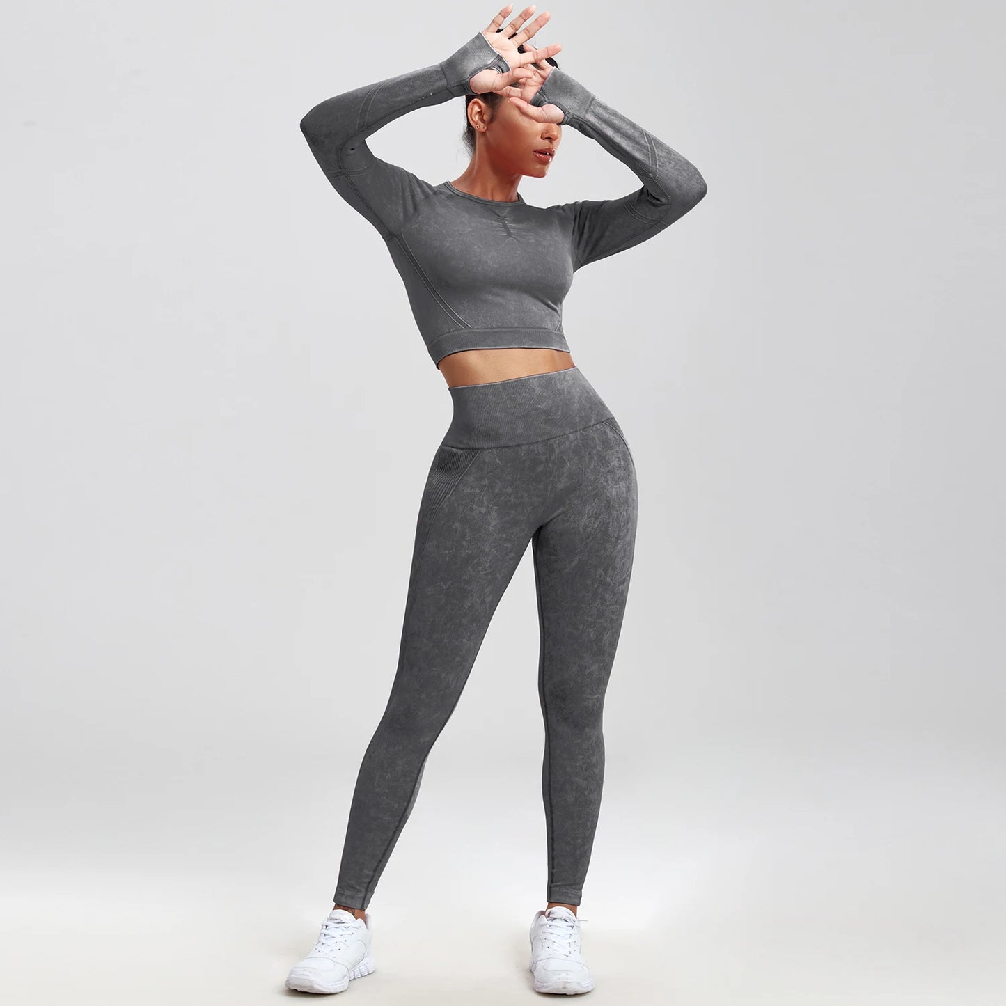 2 piece Gym Workout Yoga seamless high waist Set