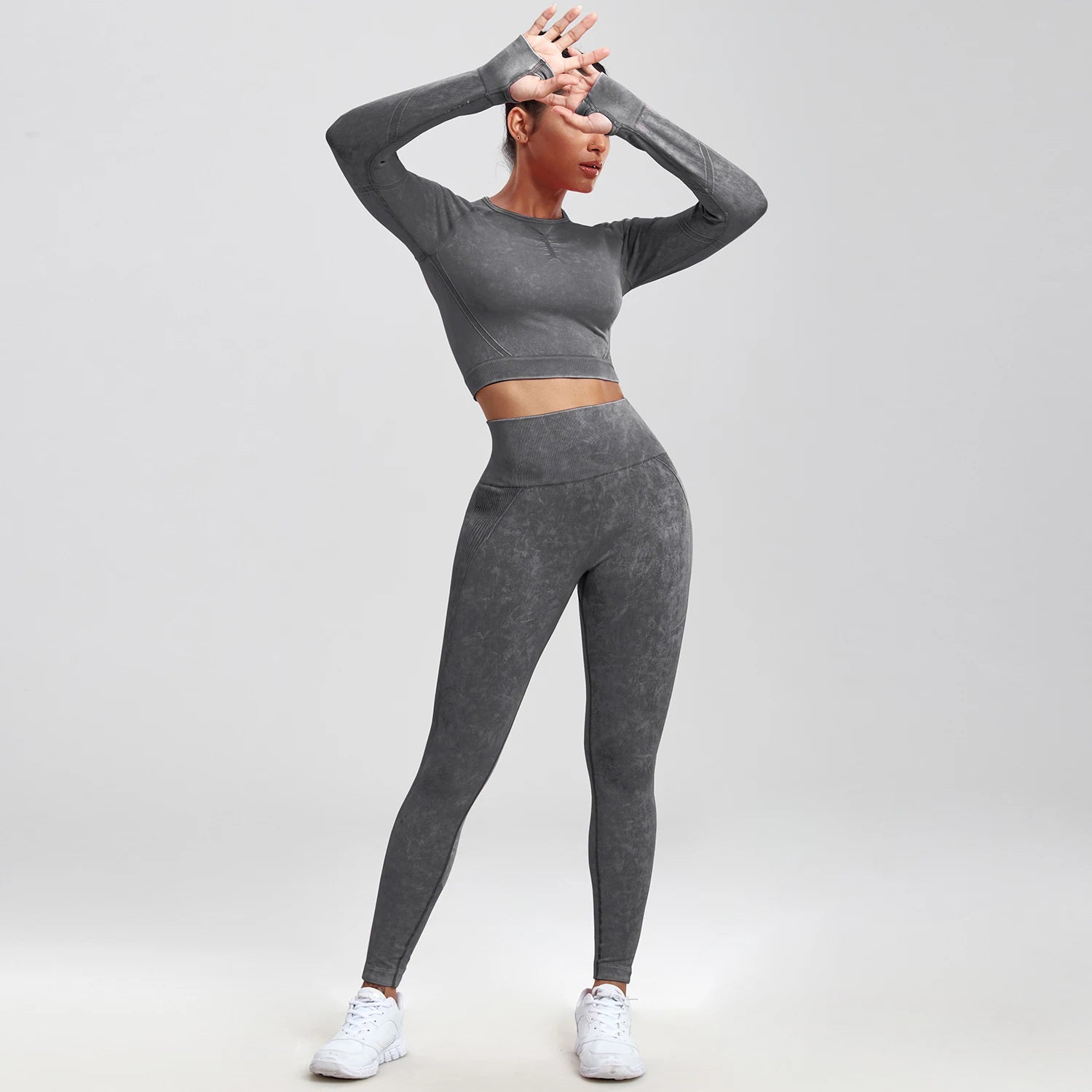 2 piece Gym Workout Yoga seamless high waist Set