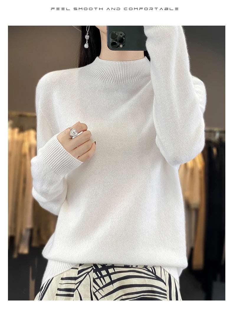 100% Merino Wool Sweater Women Knitwear