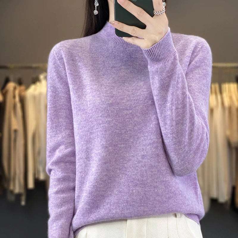 100% Merino Wool Sweater Women Knitwear