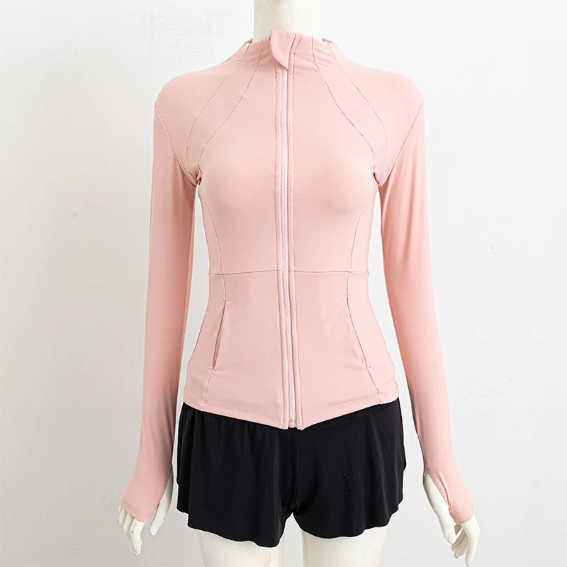 Long-sleeved zipper Fitness Running gym Top Jacket