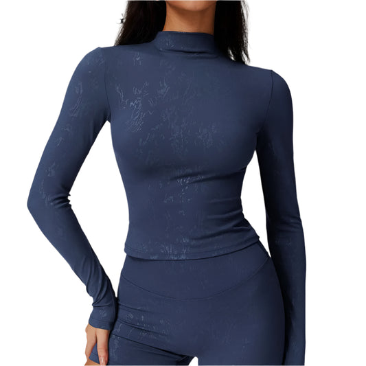 Printed Long Sleeved Sports Workout Top