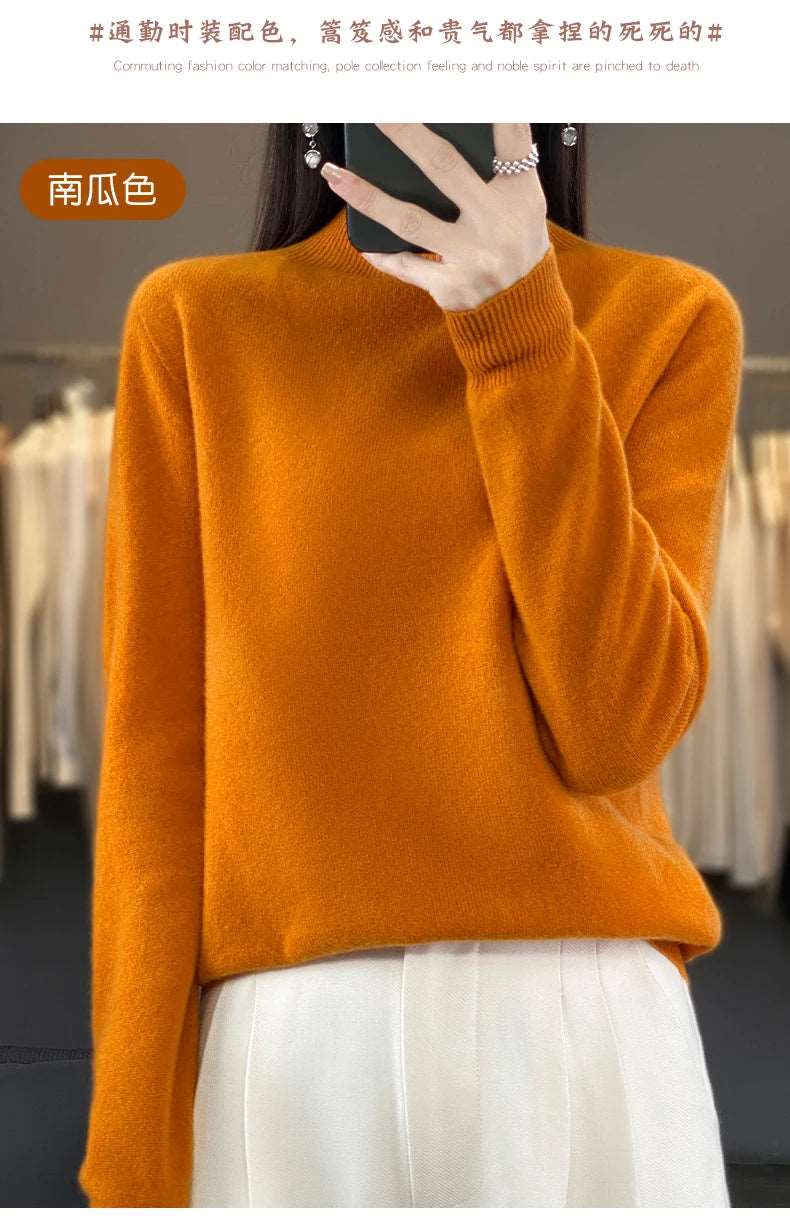 100% Merino Wool Sweater Women Knitwear