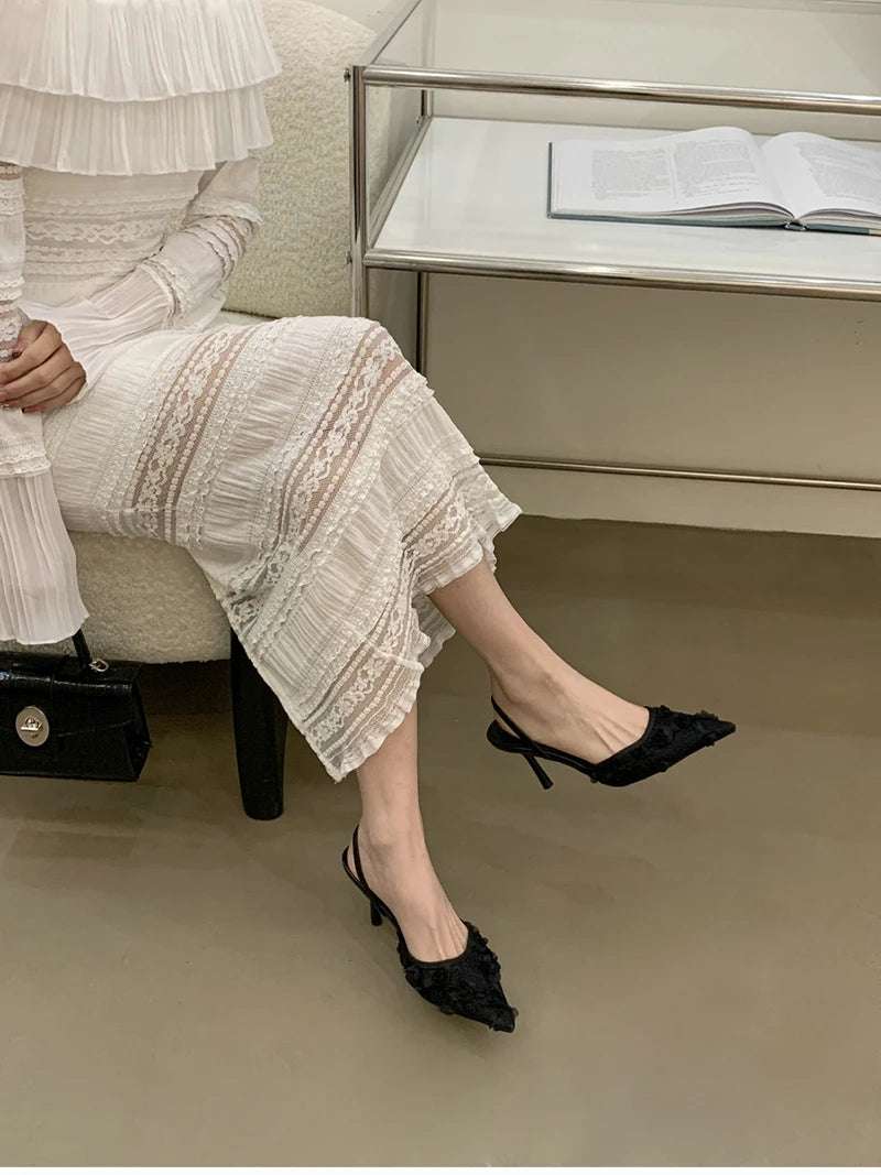 Pointed Toe Slip On low heel Shoes