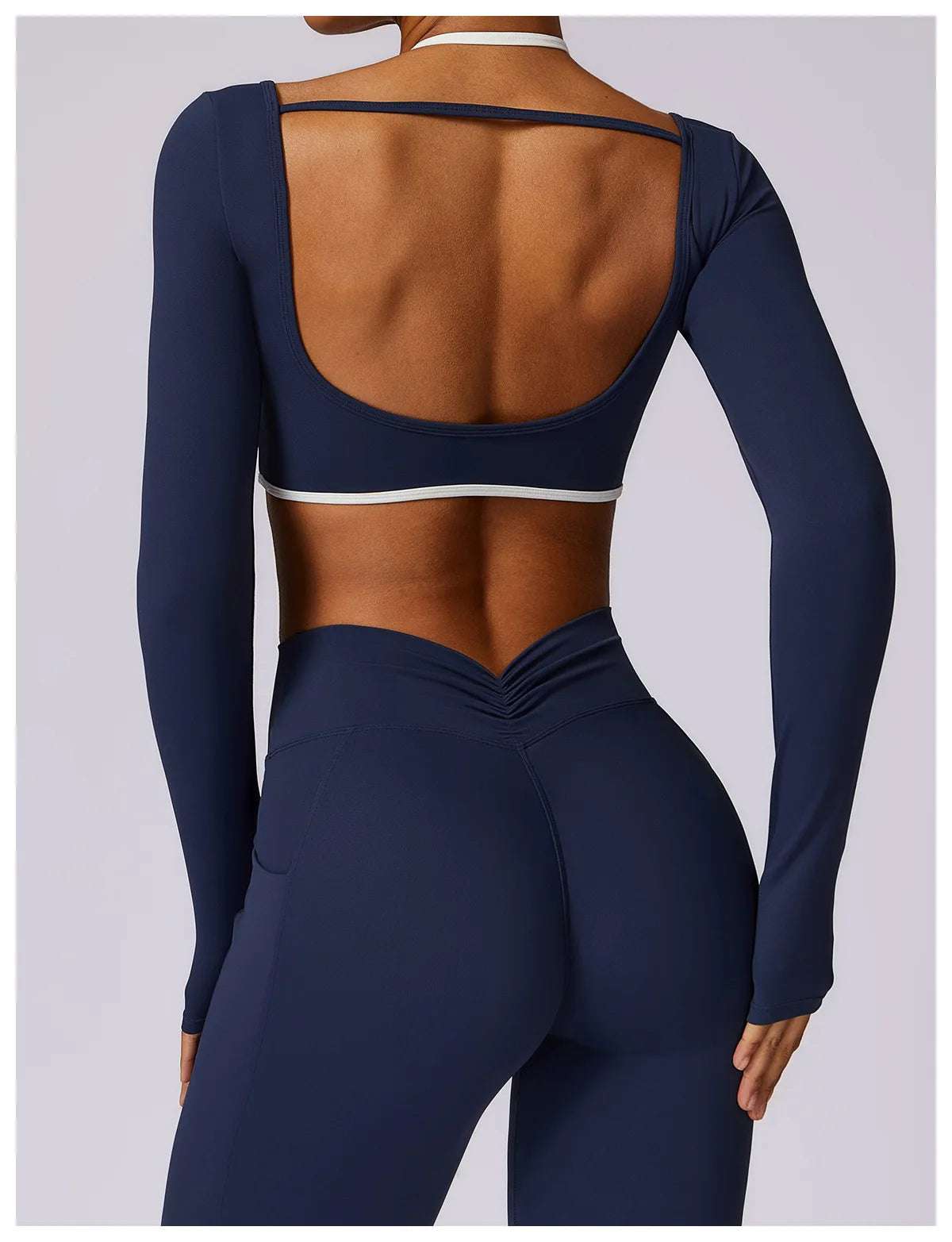 Long Sleeve open back Yoga Workout Fitness Top
