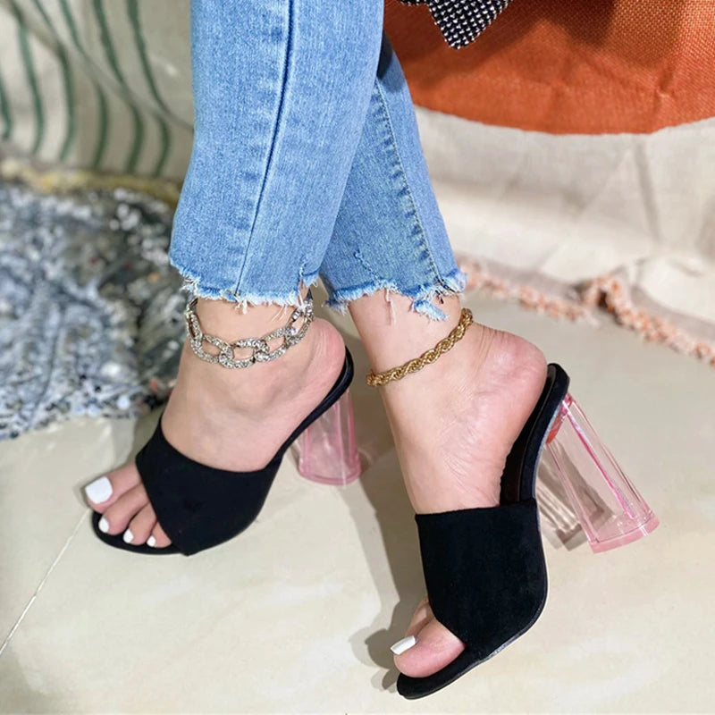 Summer Fashion quirky Transparent high Heel shoes