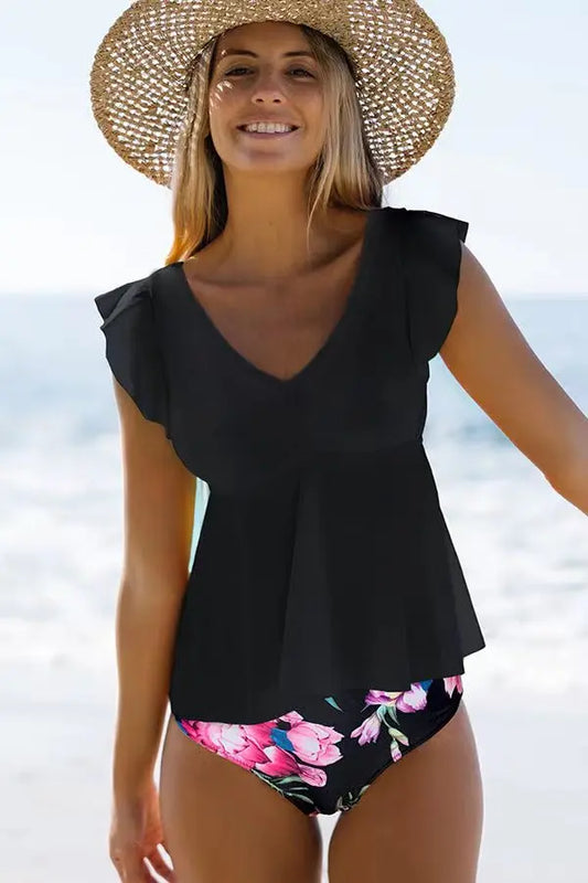 New Sexy Ruffle Two Piece Swimsuit 2409