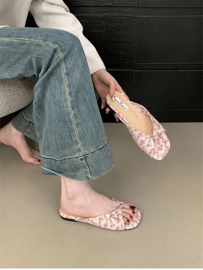 Open Toe pastel Color flat Sandals