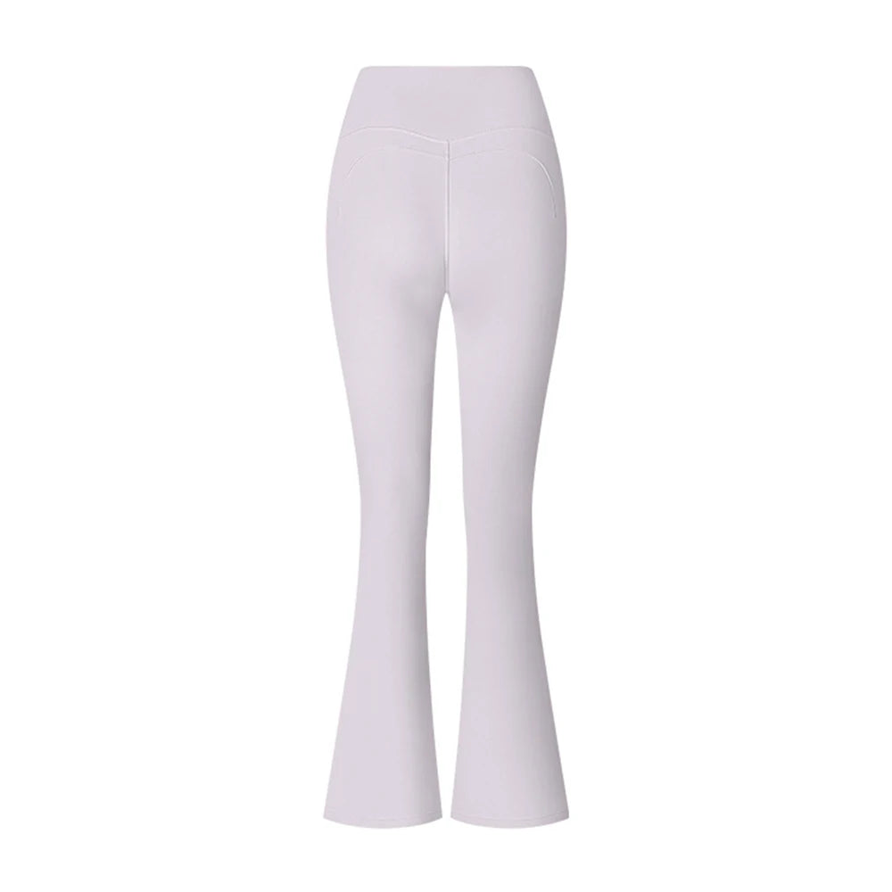 High Waist Flared Gym Fitness Yoga Leggings Beech white