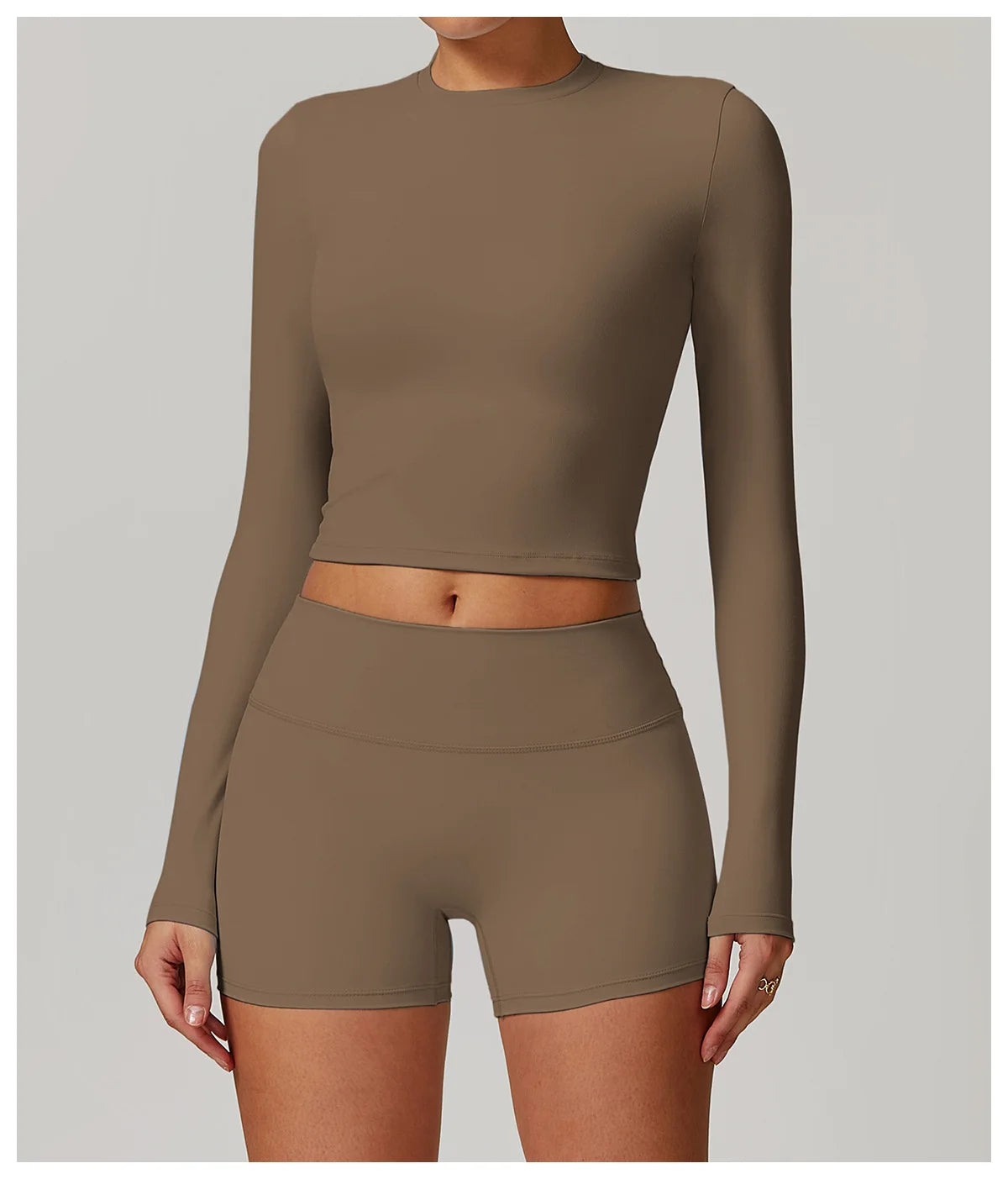 Long Sleeved Quick Dry round neck High Elastic Pilates Workout top