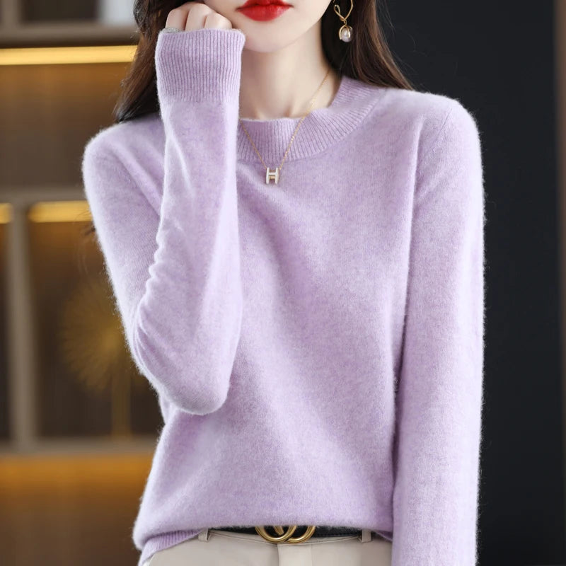 100% Merino Wool Sweater Women Knitwear