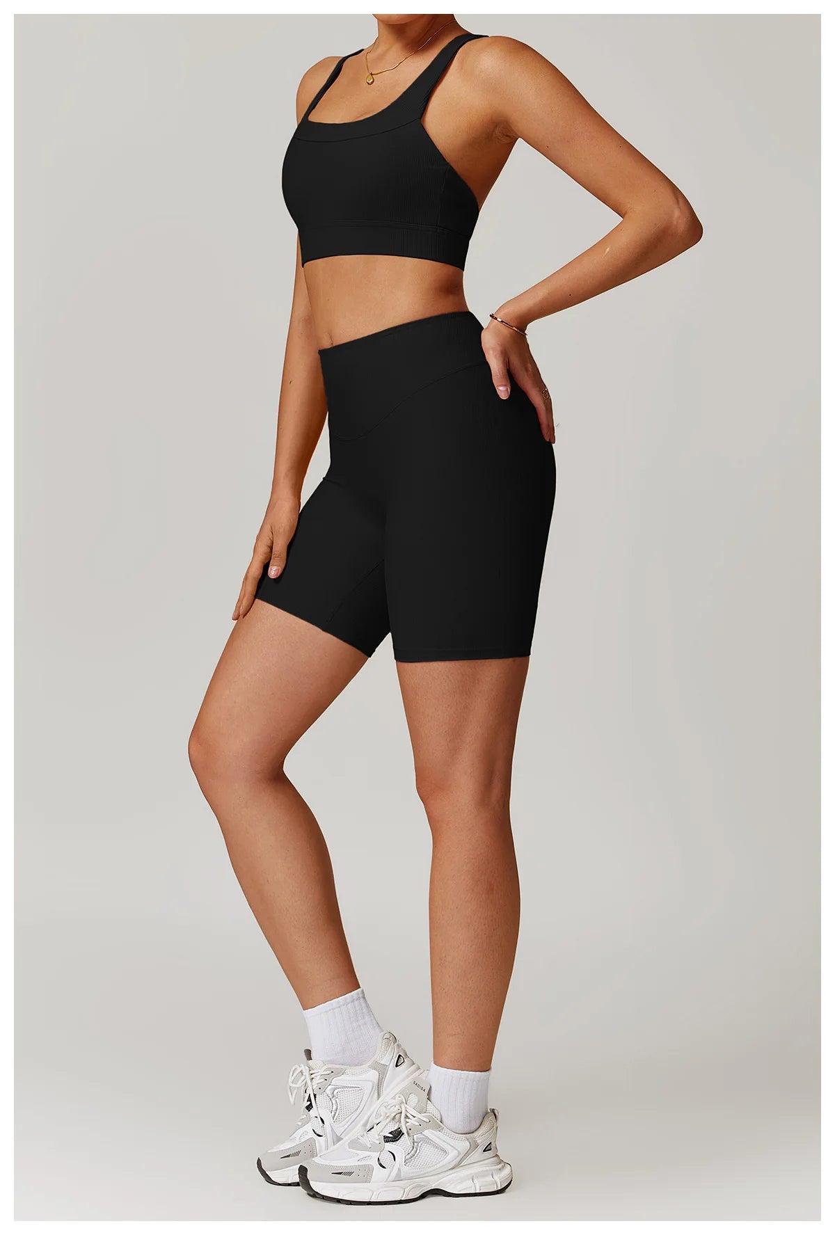 Ribbed Fitness Gym Workout Push Up Sports Bra & Leggings Set