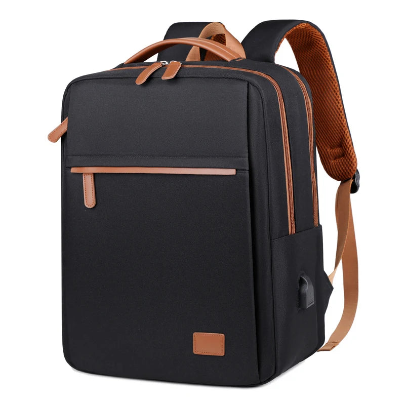 Large Capacity Travel Backpack with USB Charging Port black