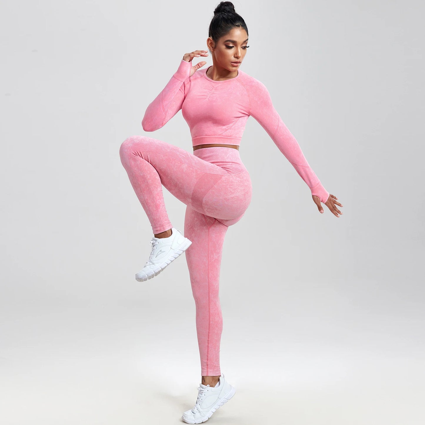 2 piece Gym Workout Yoga seamless high waist Set