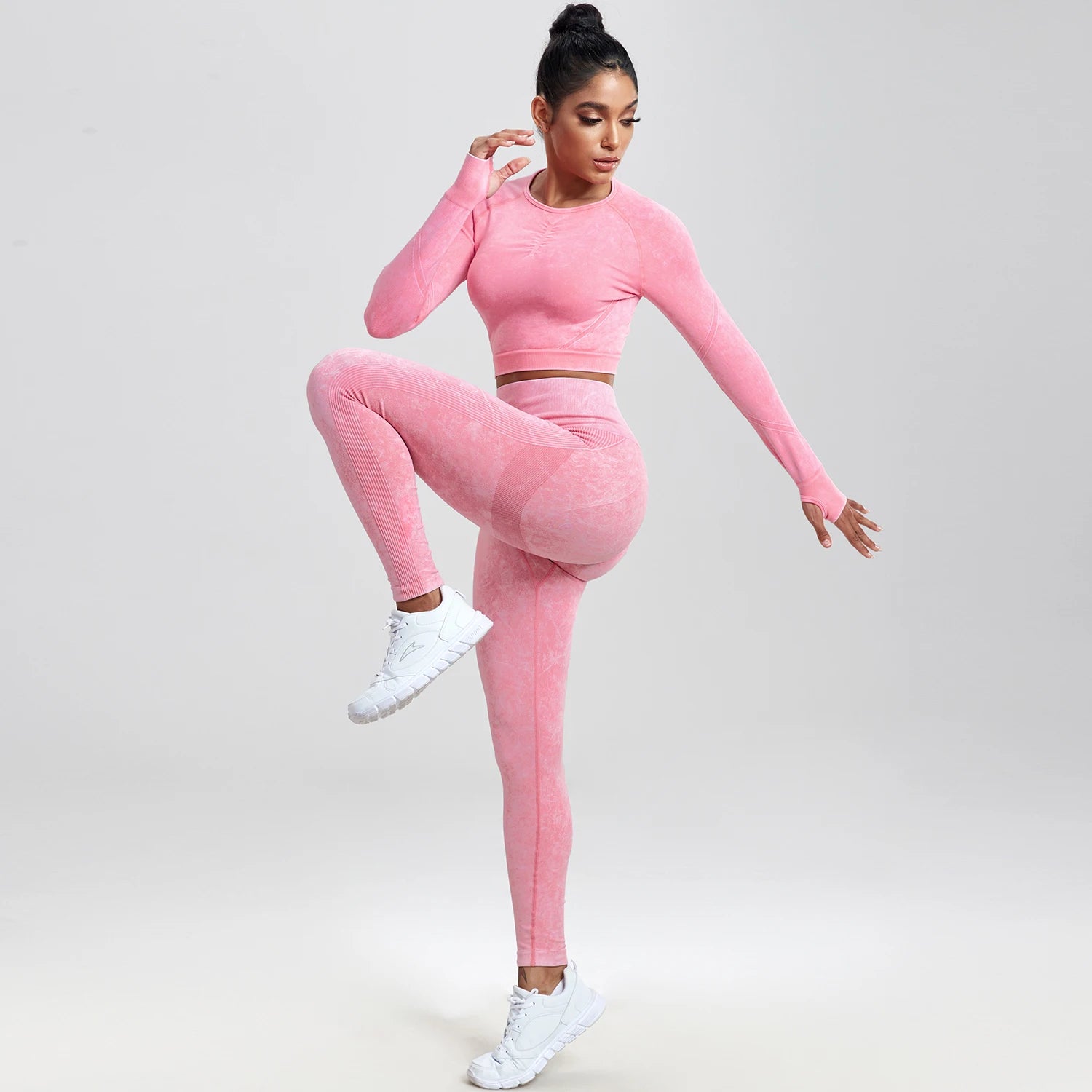 2 piece Gym Workout Yoga seamless high waist Set