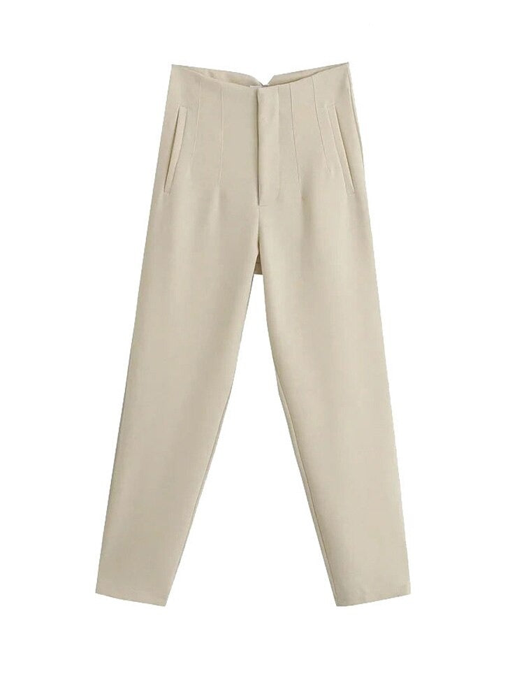 Women Fashion Seam Detail Office Wear Pants