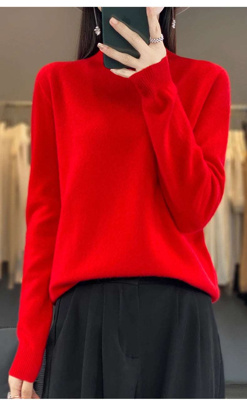 100% Merino Wool Sweater Women Knitwear