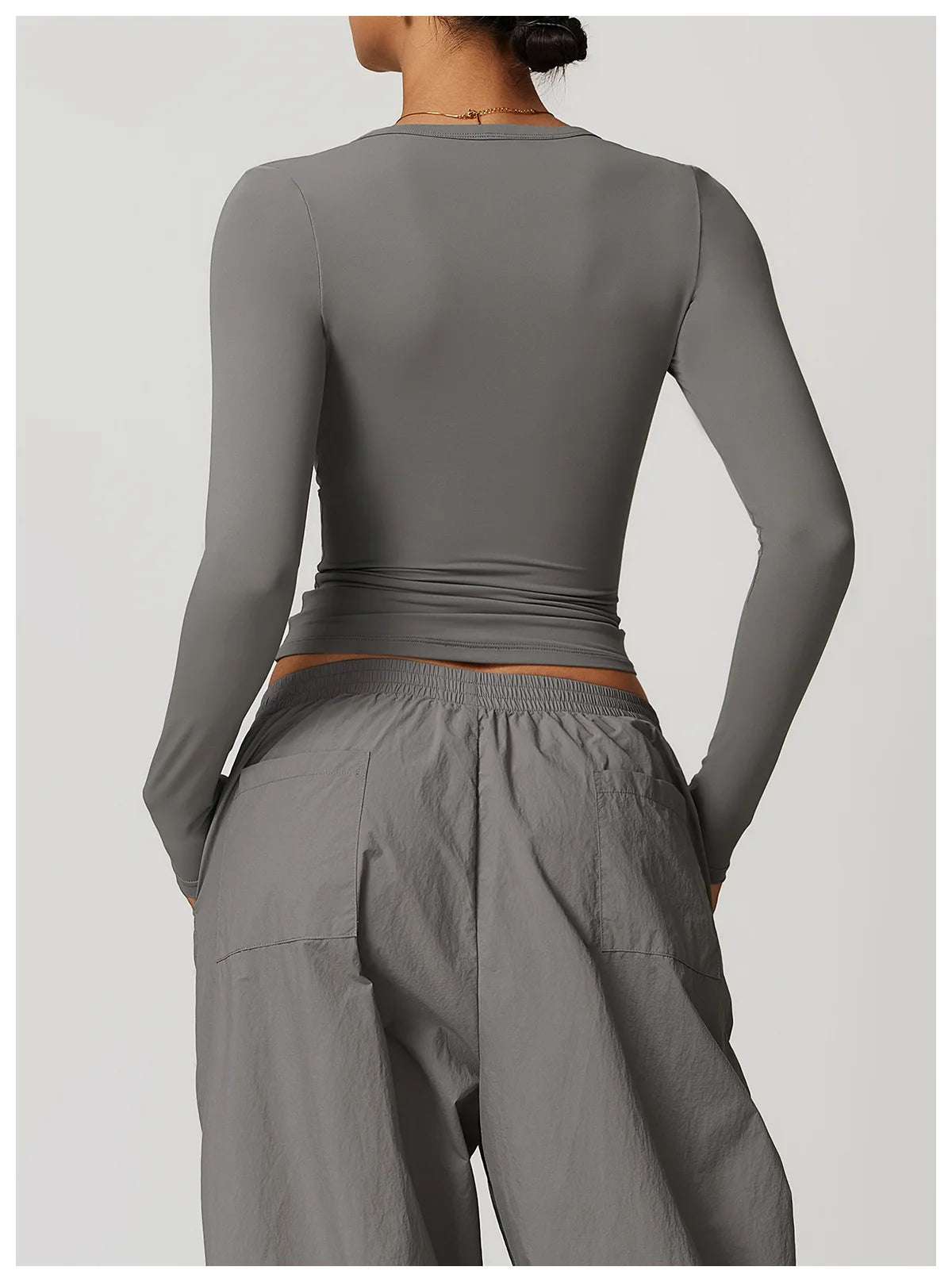 Long Sleeve gym Workout Crop Top