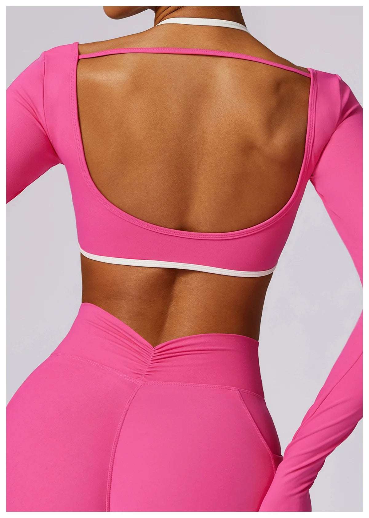Long Sleeve open back Yoga Workout Fitness Top
