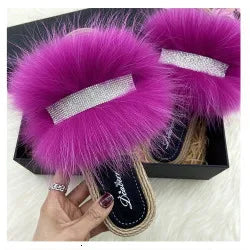 Furry Pom Pom Slipper Sandals