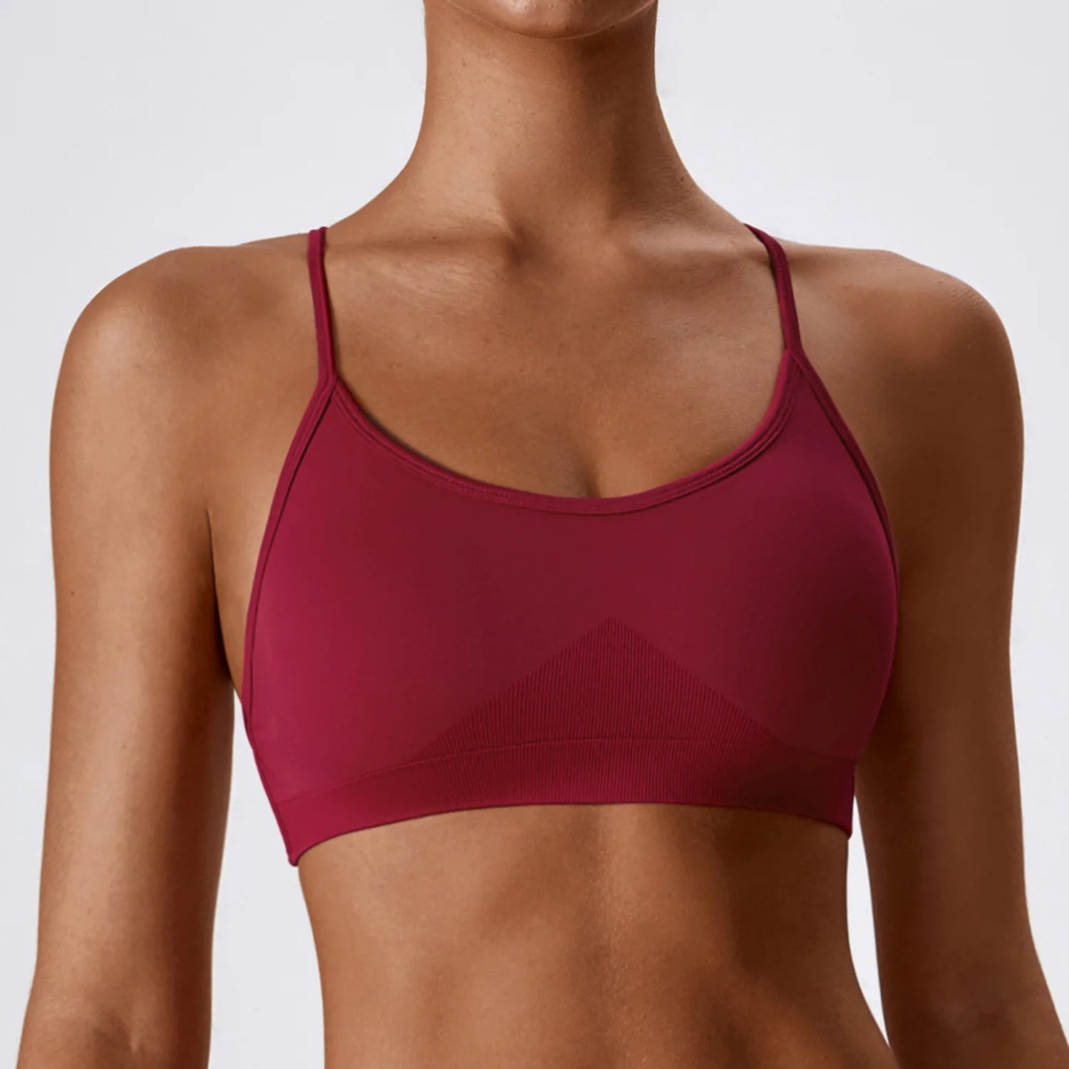 Back Cross Strap Sports fitness Bra red