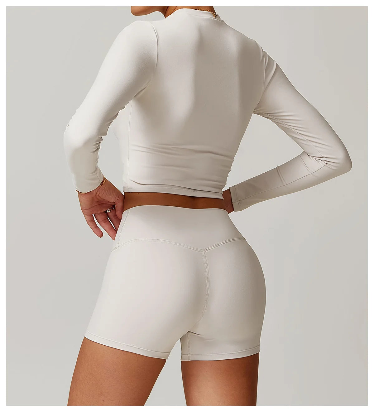 Long Sleeved Quick Dry round neck High Elastic Pilates Workout top