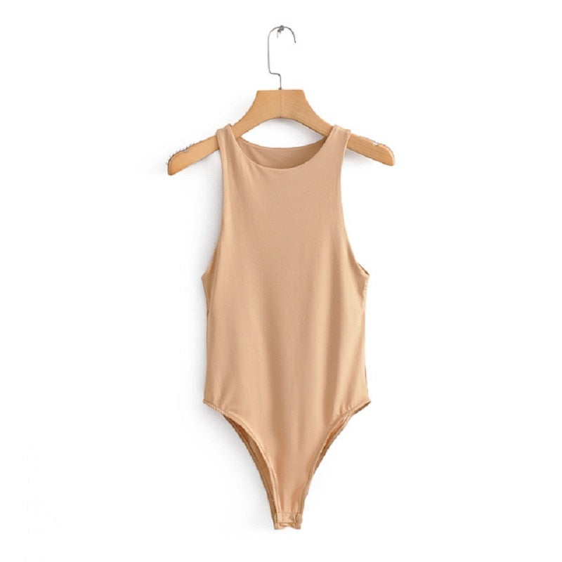 Women casual Sexy Slim beach bodysuit Khaki