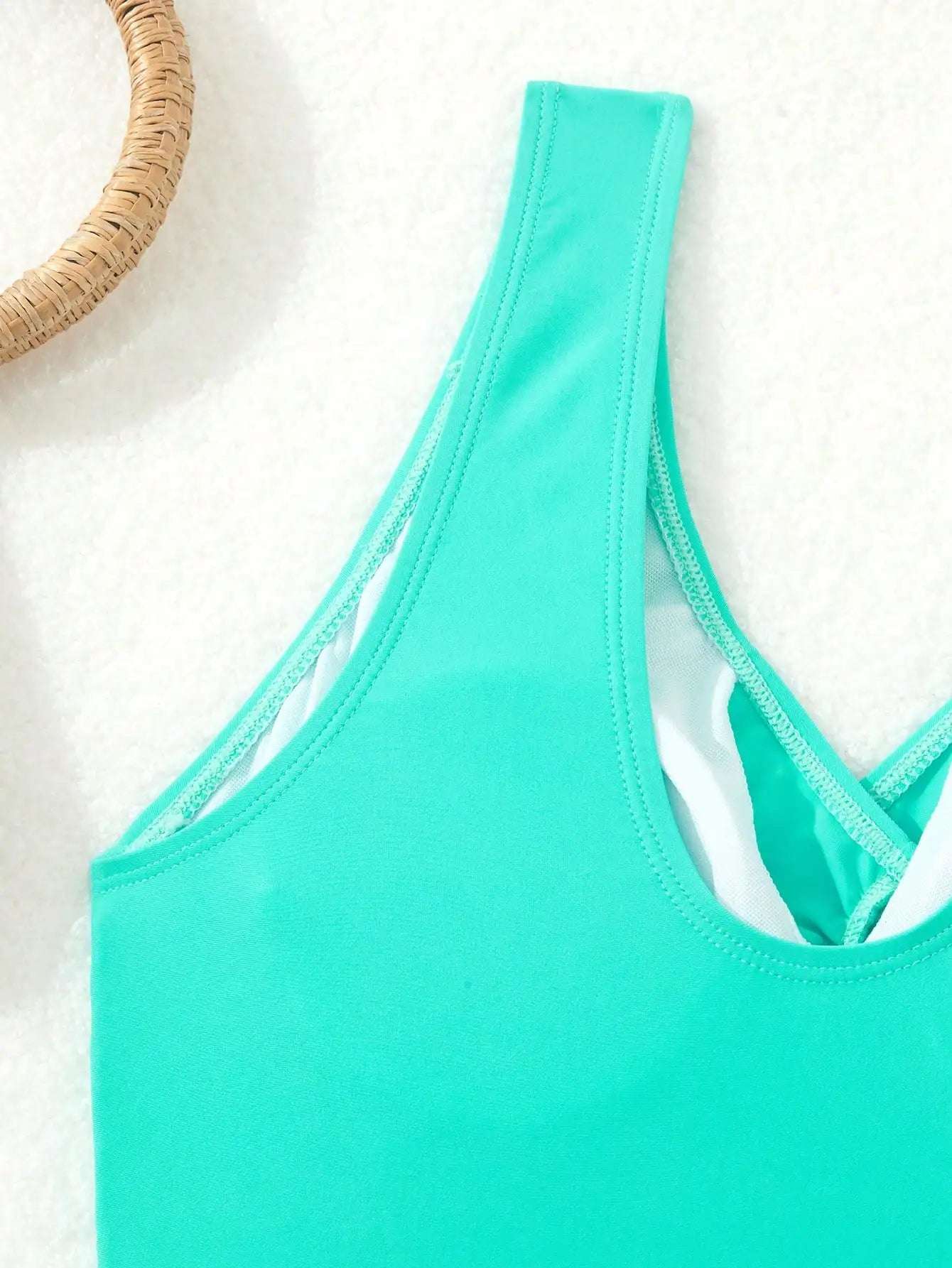 One Piece ruched skirt dress Swimsuit