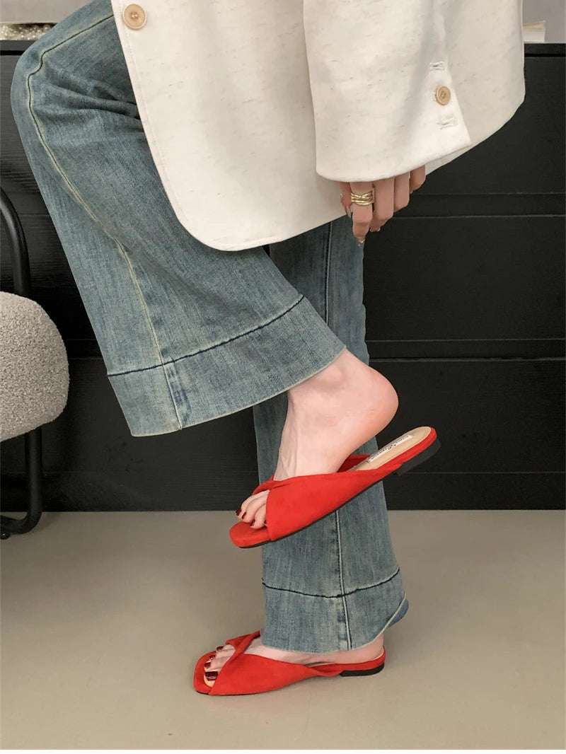 Open Toe pastel Color flat Sandals