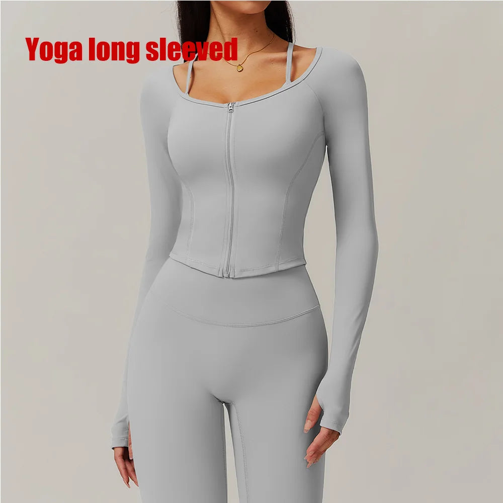 Long Sleeve Gym Workout Running Gym top Rock ash