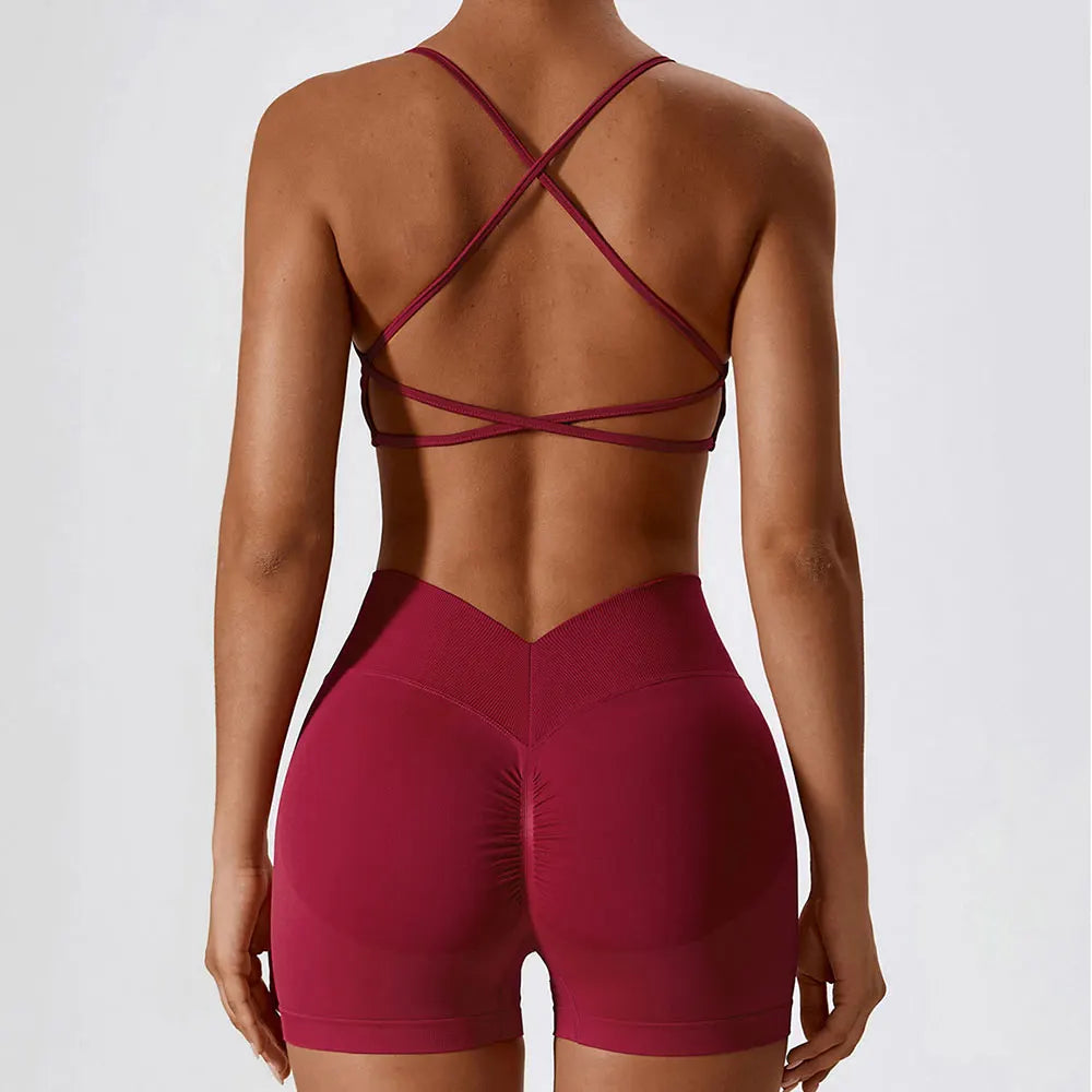 Seamless Yoga Gym 2 Piece shorts and bra Set