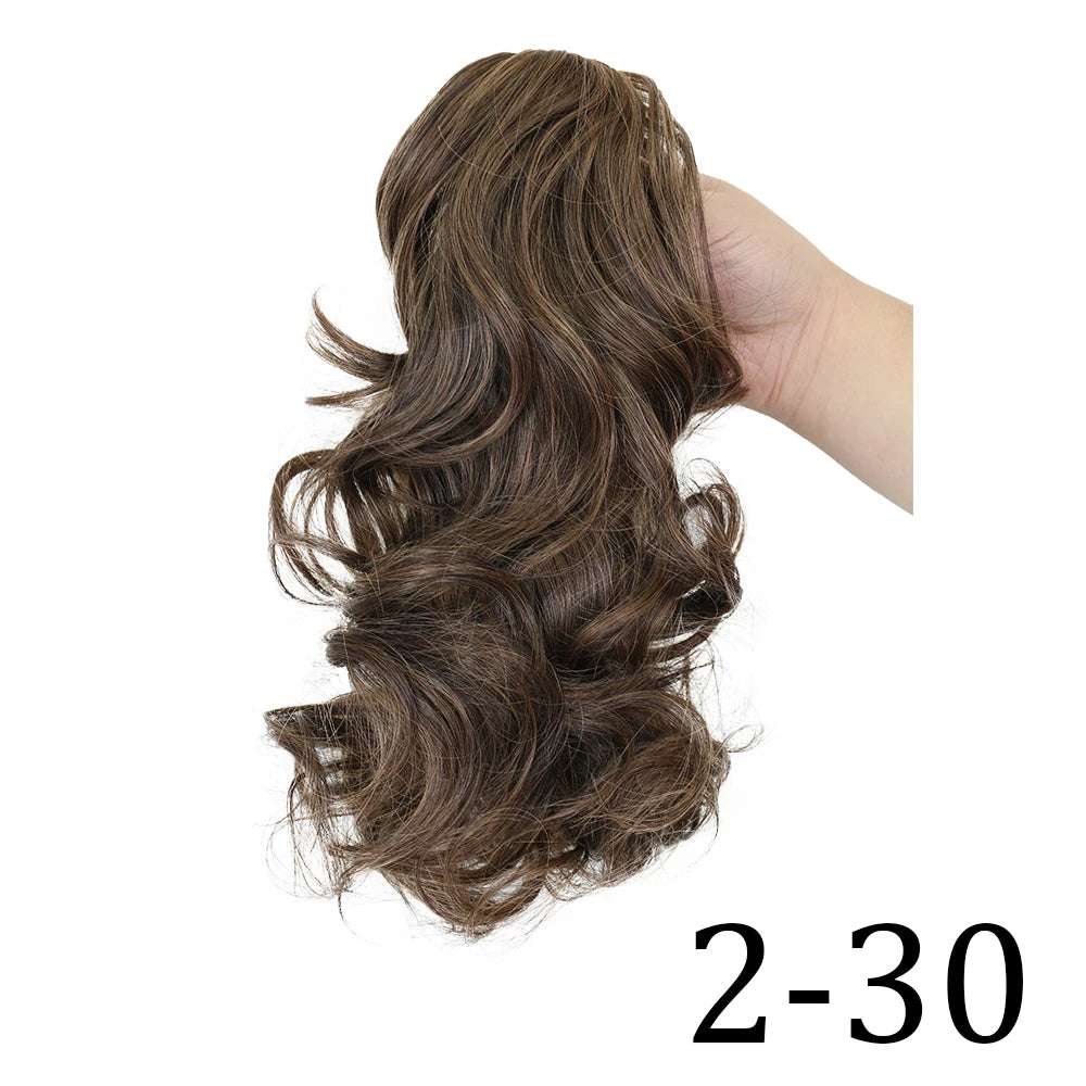 Claw Clip On Ponytails Extension Wavy Hair 12 Inches Hair Natural Extension 2-30 12inches