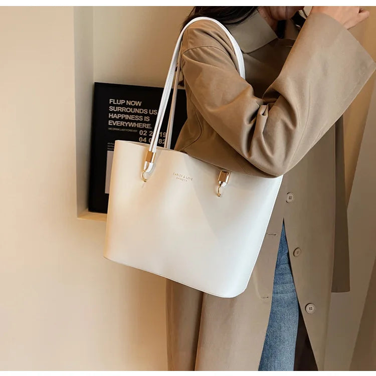 PU Leather large Tote Handbag