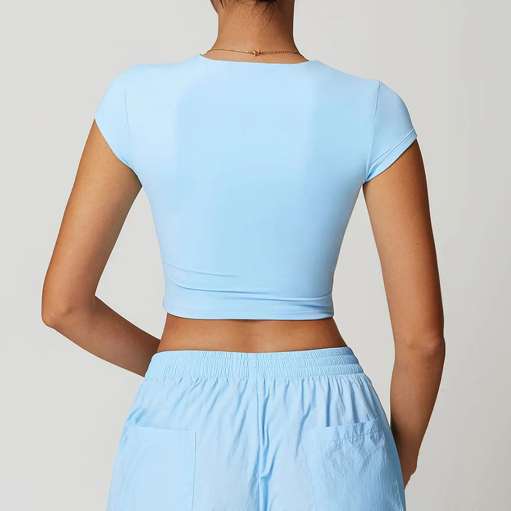 Short Sleeve Gym Workout Gym crop Tops