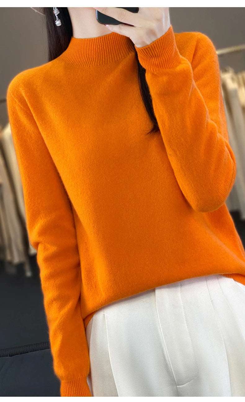 100% Merino Wool Sweater Women Knitwear