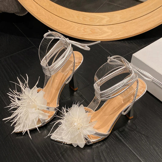 Women flower detail Ankle Strap Sandals