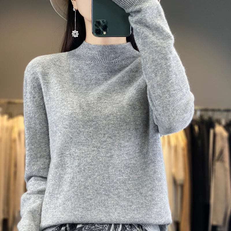 100% Merino Wool Sweater Women Knitwear