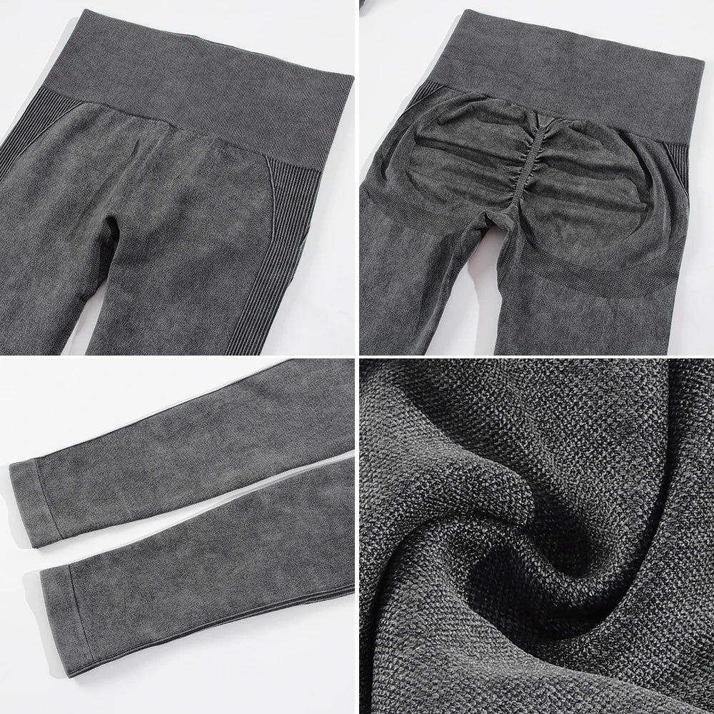 2 piece Gym Workout Yoga seamless high waist Set